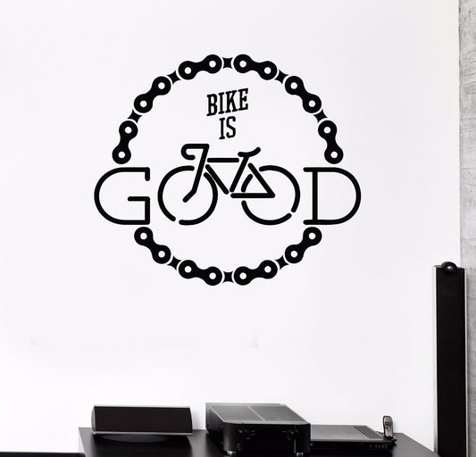 Vinyl Wall Stickers Bike Boy Room Bicycle Chain Quote Mural Decal (223ig)