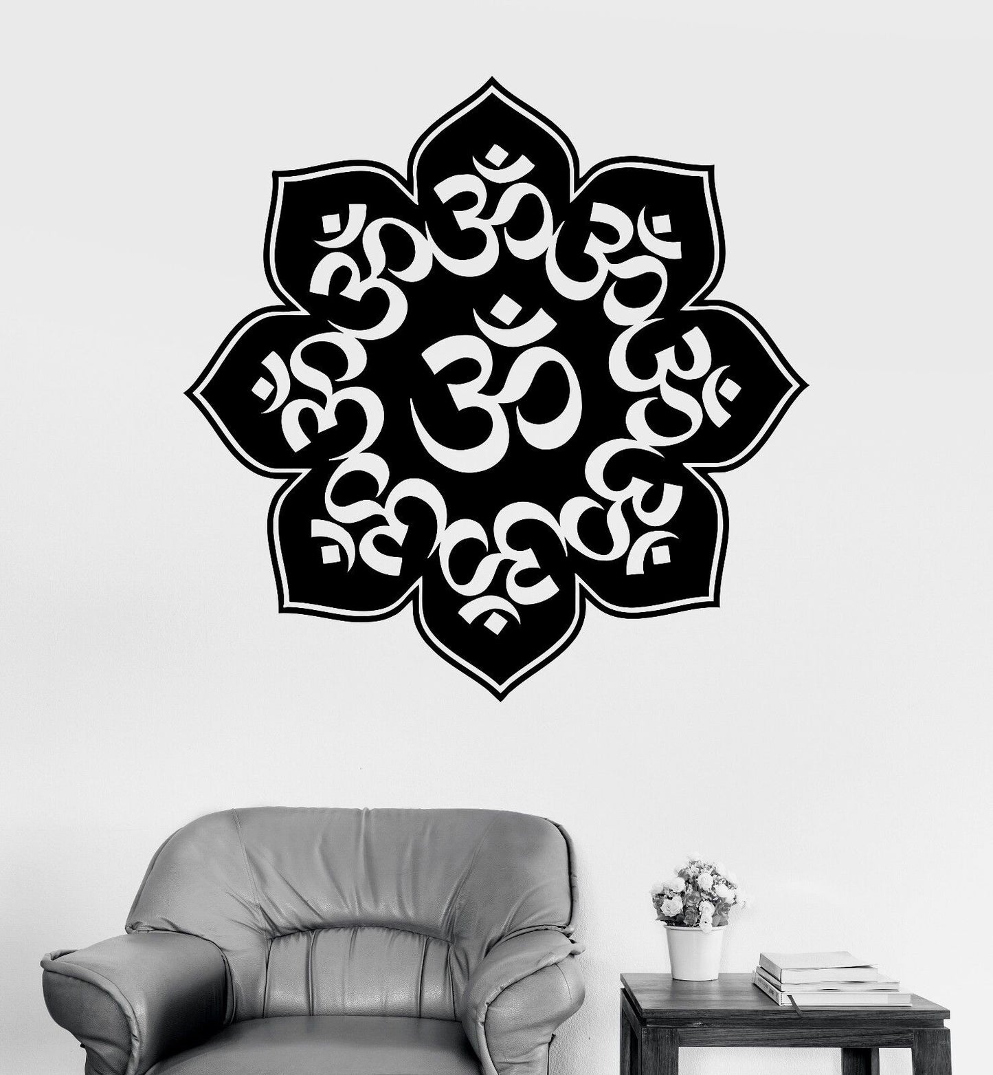 Wandtattoo Mandala Mantra Om Hinduismus Vinyl Wandaufkleber (237ig)