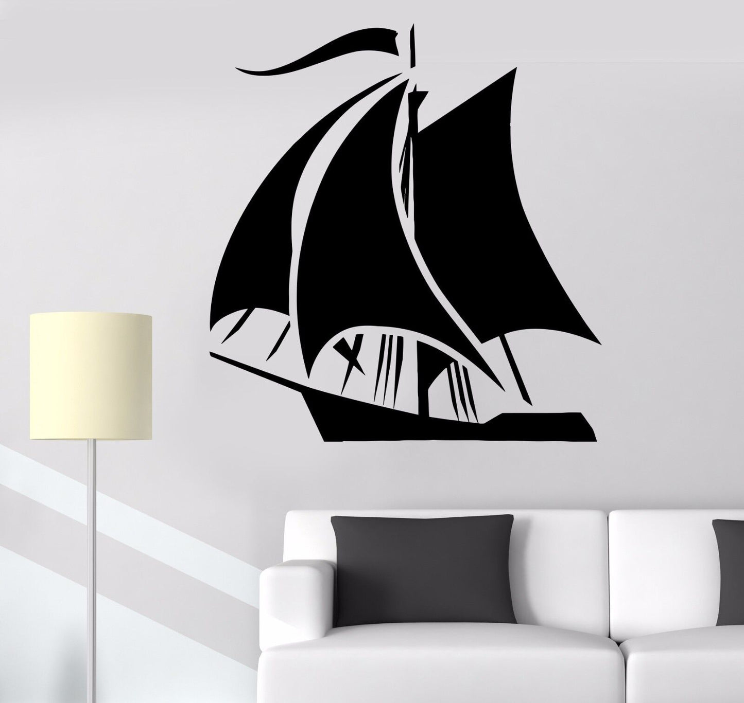 Vinyl Wall Stickers Ship Journey Yacht Travel Kids Room Decoration Decal (248ig)