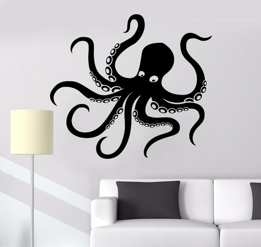 Vinyl Wall Decal Octopus Tentacles Marine Animal Sea Decor Stickers (249ig)