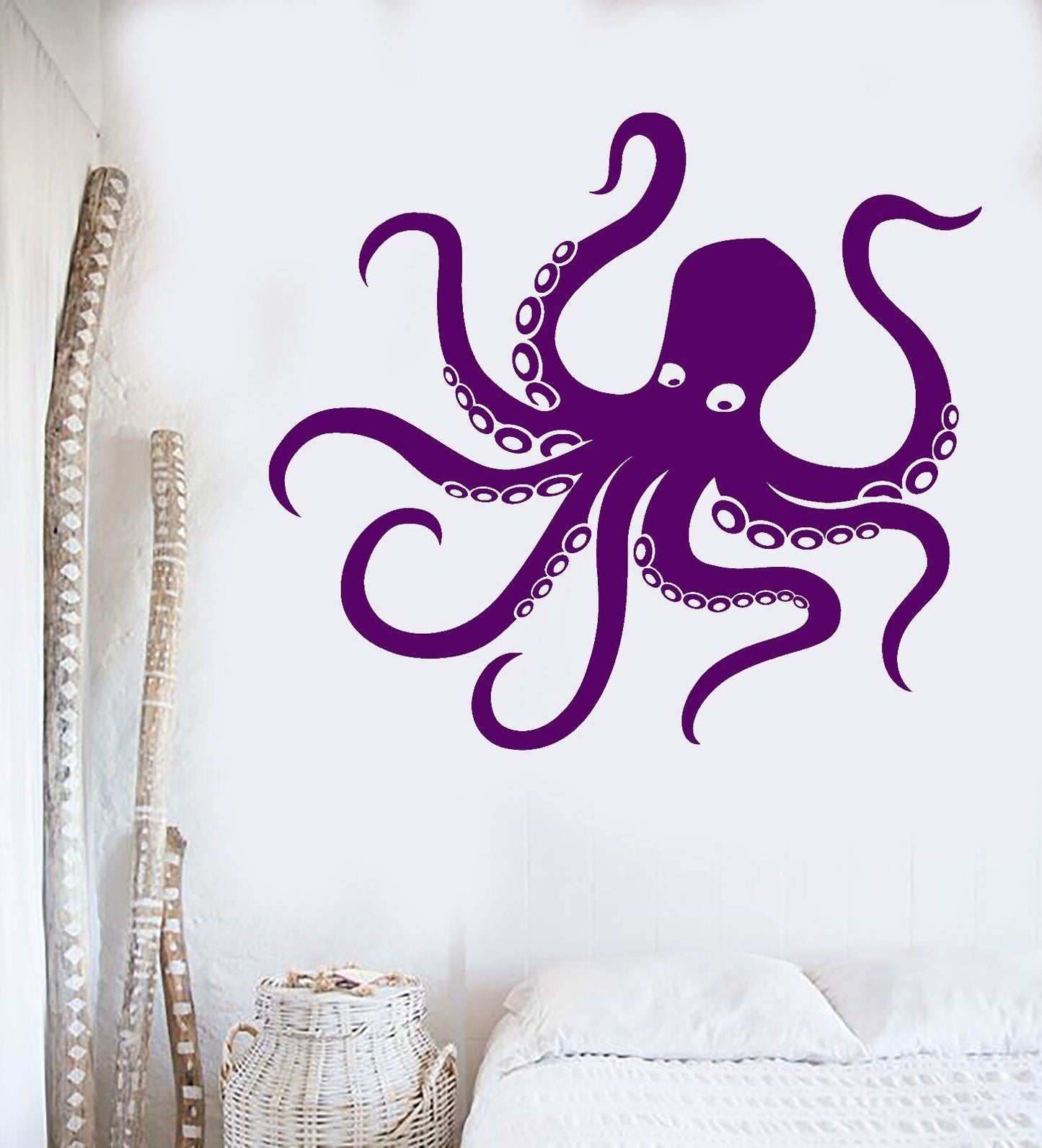 Vinyl Wall Decal Octopus Tentacles Marine Animal Sea Decor Stickers (249ig)