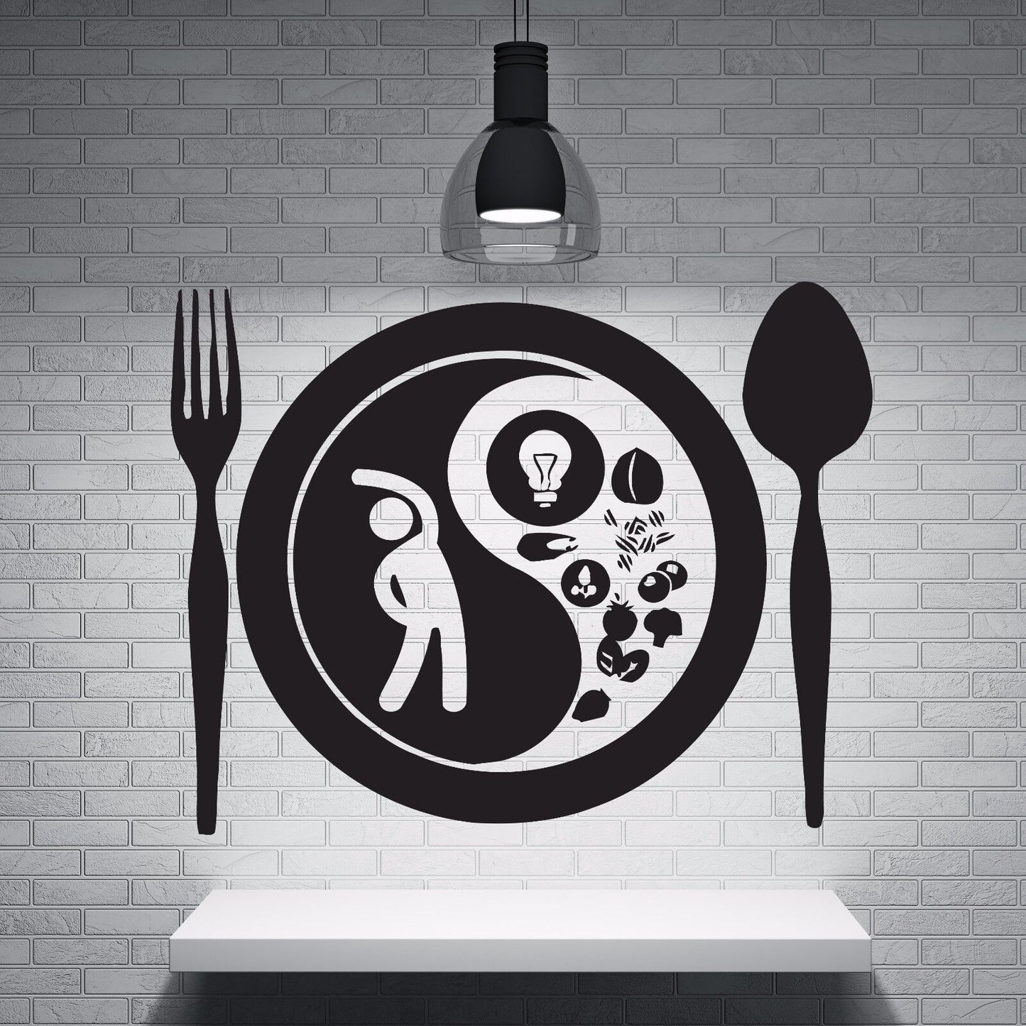 Vinyl Decal Fork Spoon Plate Food Taste Appetites Wall Sticker (n564)