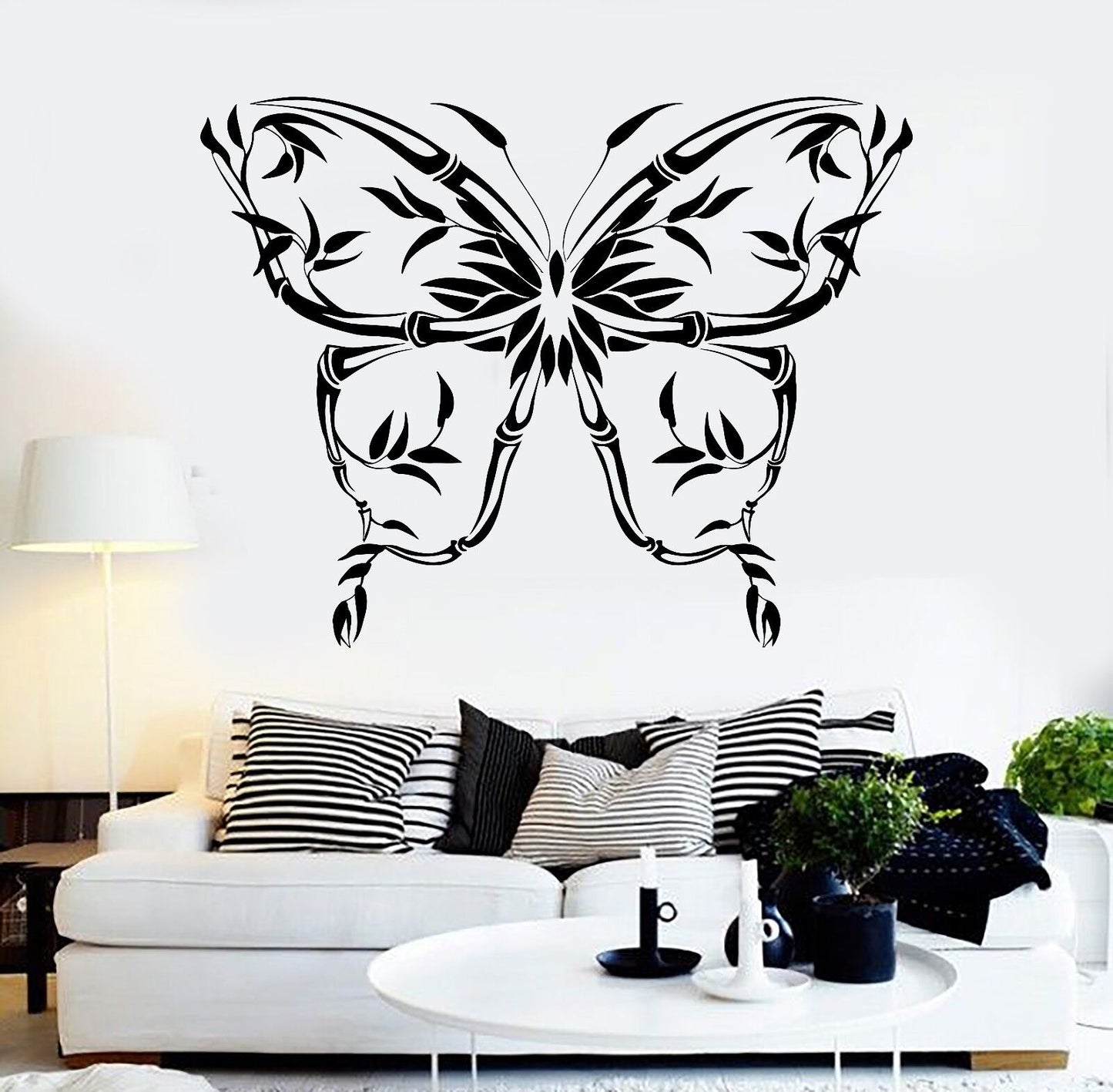 Vinyl Wall Decal Beautiful Butterfly Reed Decorating Room Stickers (258ig)