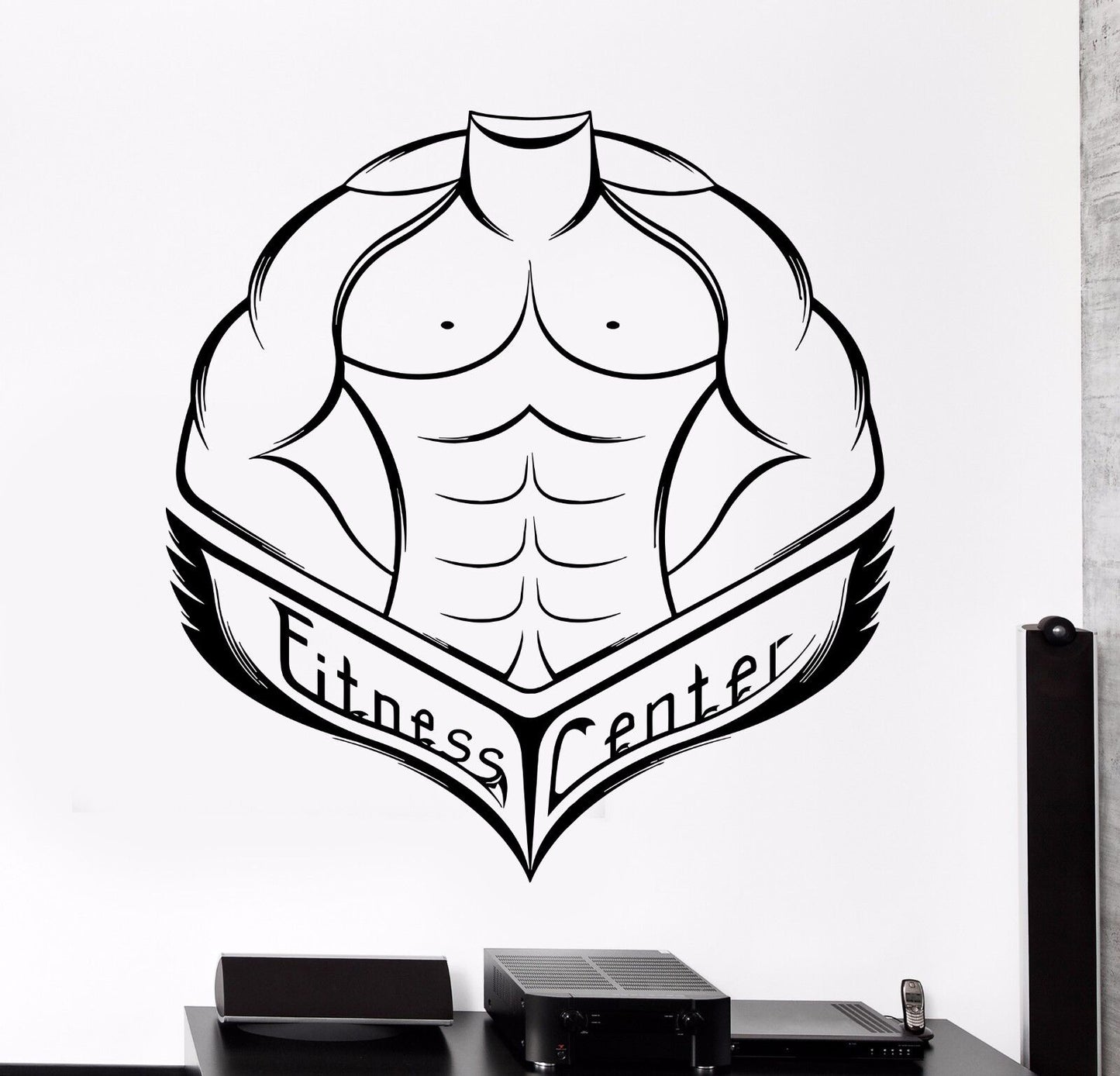 Vinyl Wall Decal Fitness Center Gym Iron Sport Bodybuilding Stickers (259ig)