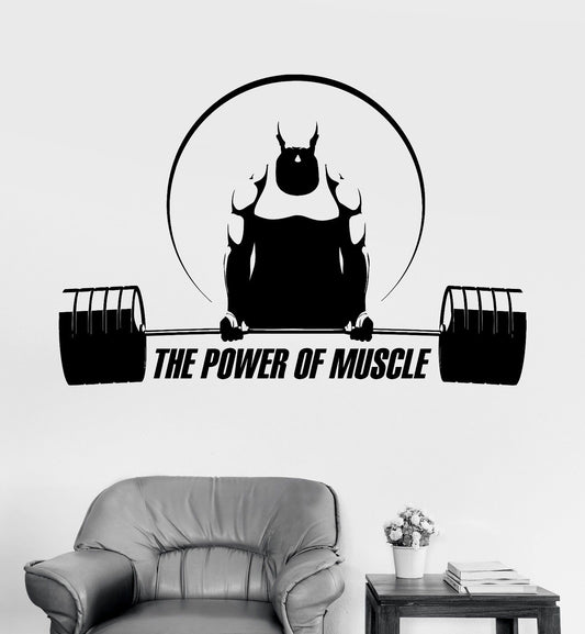 Vinyl Wall Sticker Muscle Gym Quote Bodybuilding Fitness Mural Decal (271ig)