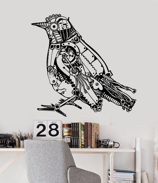 Vinyl Wall Decal Steampunk Bird Mechanical Art Stickers (284ig)