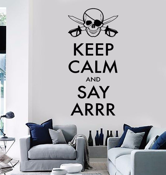 Vinyl Wall Decal Corsair Quote Pirate Skull Teen Room Decor Stickers (294ig)