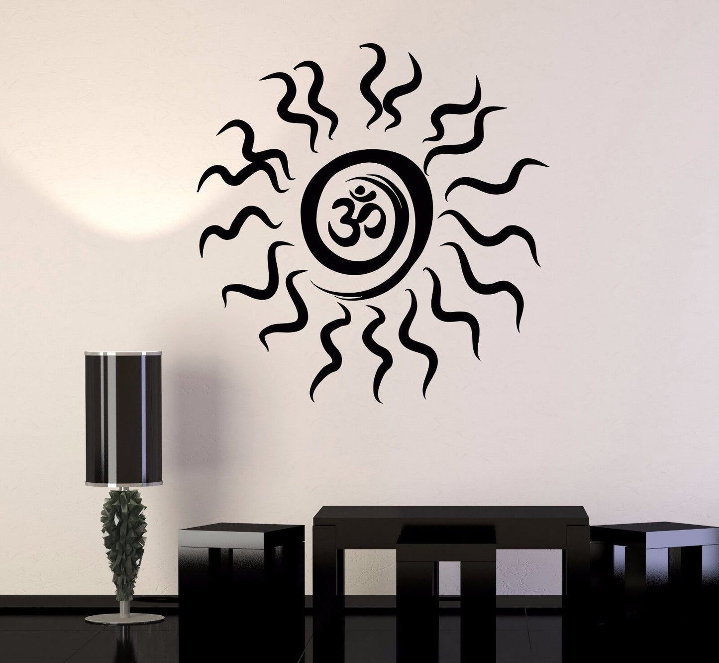 Vinyl Wall Decal Sun Om Mandala Mantra Hinduism Stickers (328ig)