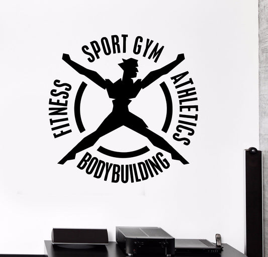 Vinyl Wall Decal Healthy Lifestyle Sport Gym Fitness Athletics Stickers (330ig)