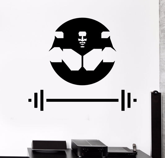 Autocollant mural en vinyle pour musculation, haltères, gym, sport (339ig)