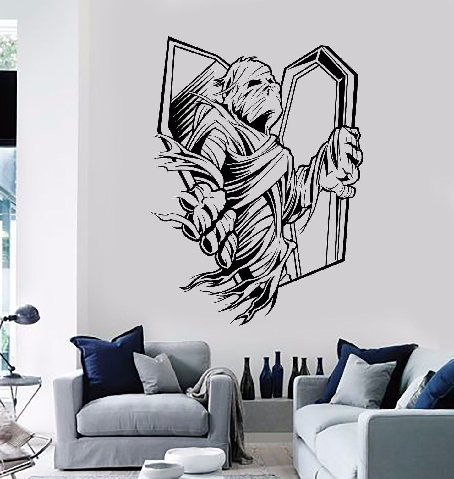 Vinyl Wall Decal Mummy Zombie Horror Coffin Stickers Mural (341ig)