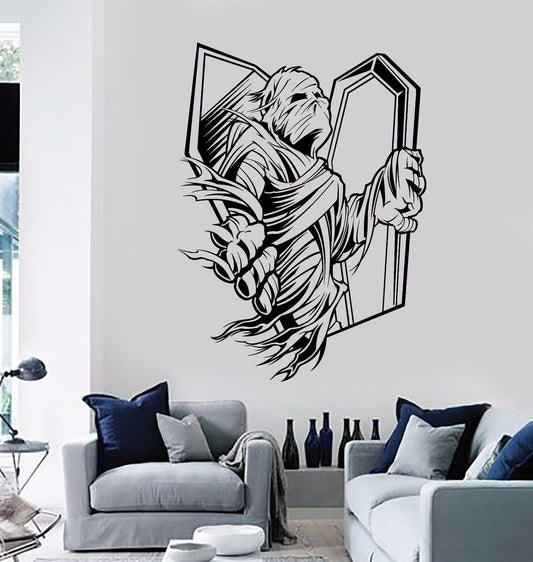 Vinyl Wall Decal Mummy Zombie Horror Coffin Stickers Mural (341ig)