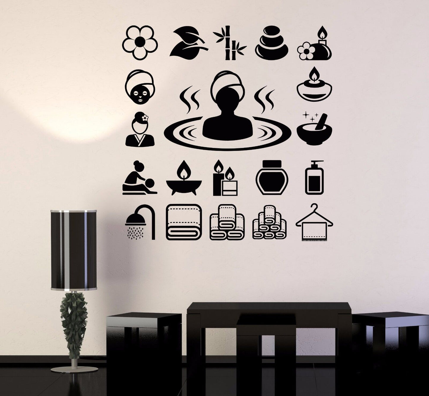 Vinyl Wall Decal Spa Massage Salon Woman Therapy Relax Stickers (369ig)