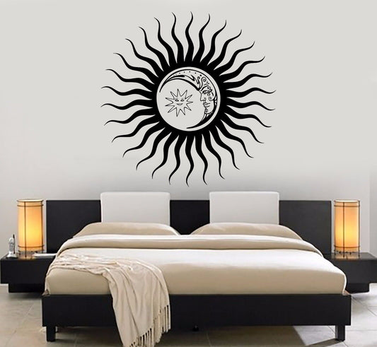 Autocollant mural en vinyle, autocollants de décoration de chambre à coucher, soleil, lune, rêves (380ig)