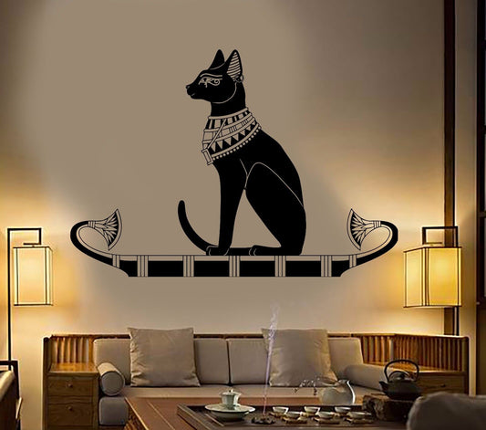 Vinyl Wall Decal Ancient Egypt Egyptian Cat God Bastet Stickers (384ig)