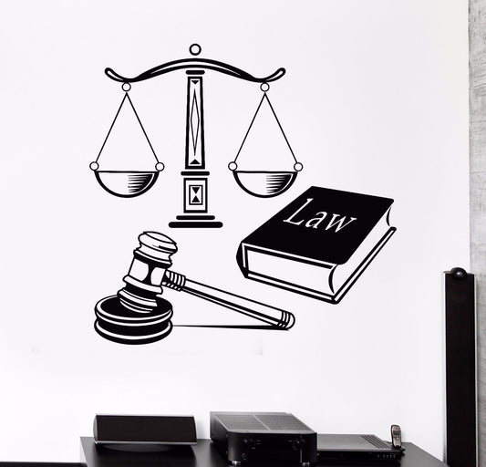 Vinyl Wall Decal Law Court Justice Decoration Mural Stickers (405ig)