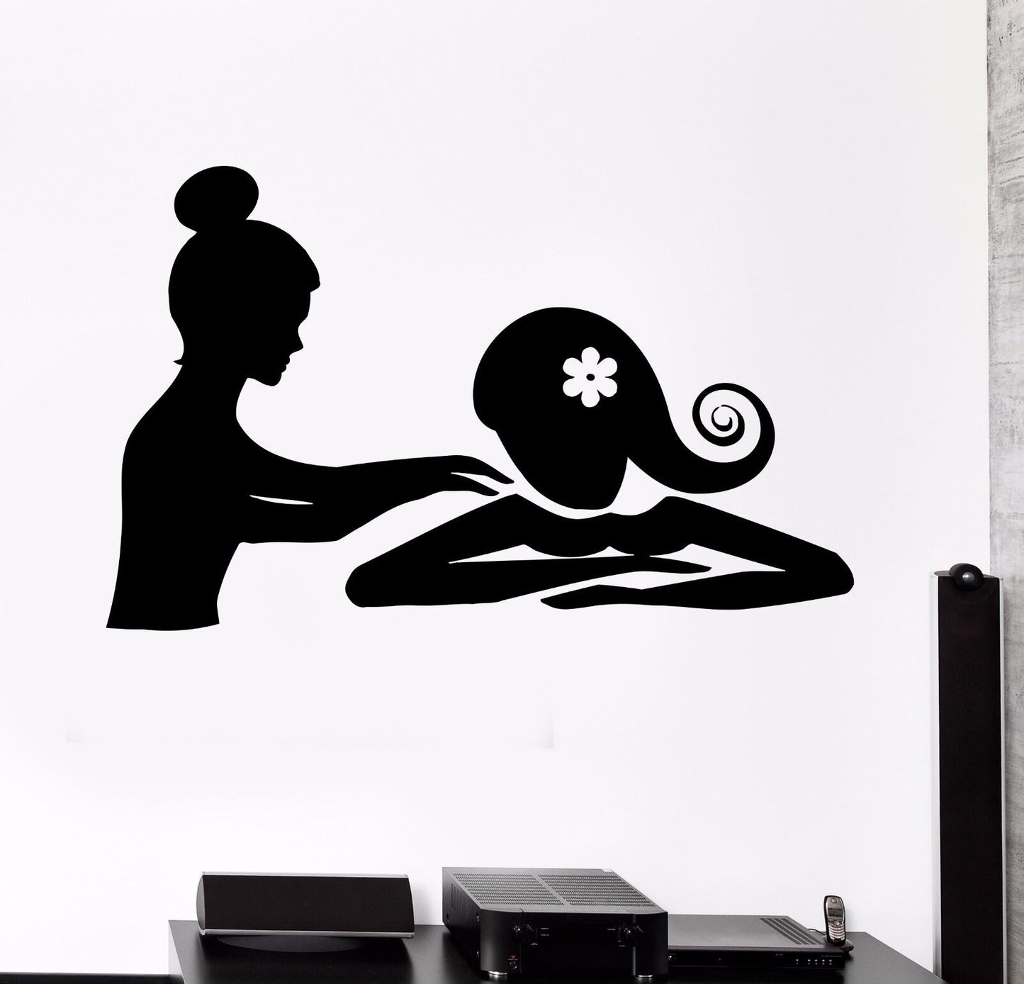 Autocollant mural en vinyle pour spa, thérapie de massage, relaxation, beauté, femme (406ig)