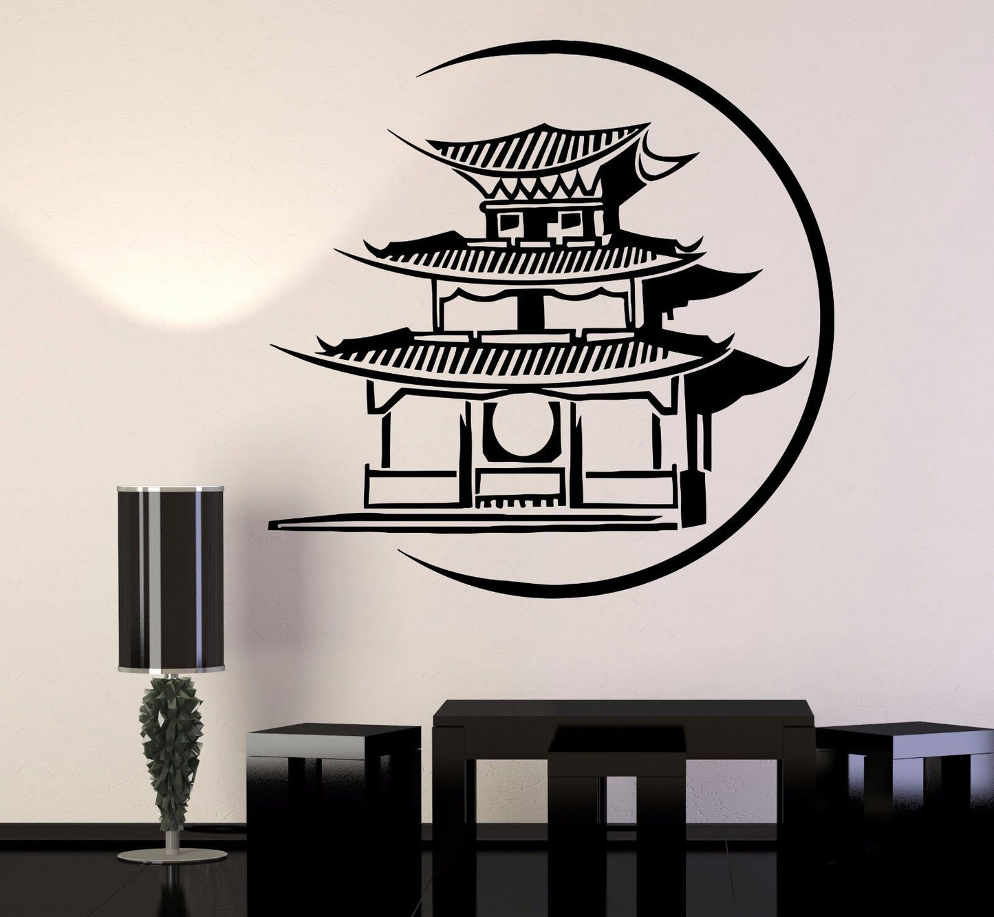 Vinyl Wall Decal Japanese Pagoda Japan Asian Art Oriental Stickers (410ig)