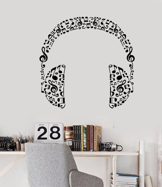 Vinyl Wall Decal Headphones Music Musical Room Art Stickers (426ig)