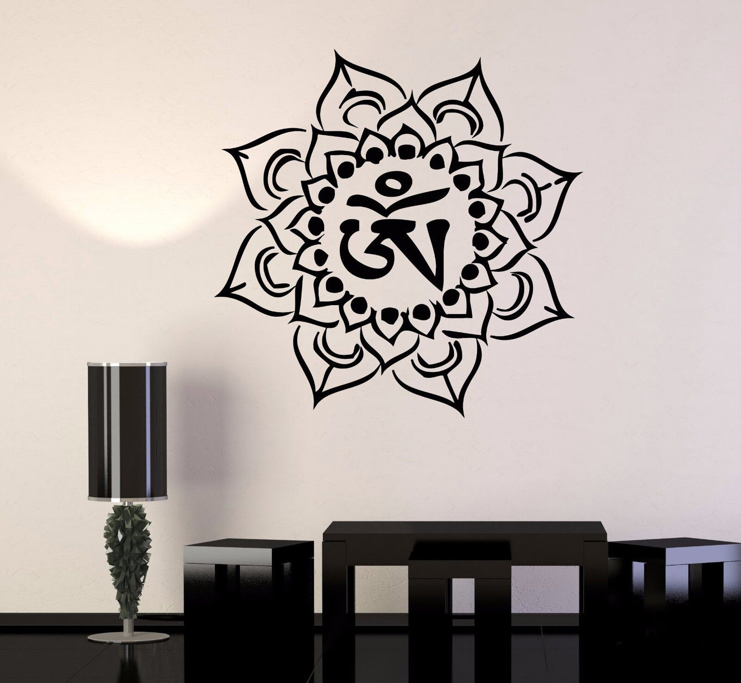 Vinyl Wall Decal Mandala Om Yoga Talisman Bedroom Stickers (473ig)