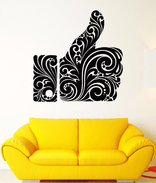 Vinyl Wall Decal Thumb Like Ok Social Networks Geek Stickers (494ig)