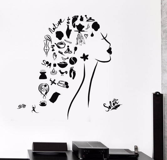 Vinyl Wall Decal Spa Massage Woman Therapy Beauty Salon Stickers Mural (496ig)