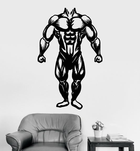 Vinyl Wall Decal Muscles Gym Bodybuilding Muscled Anatomy Stickers (506ig)