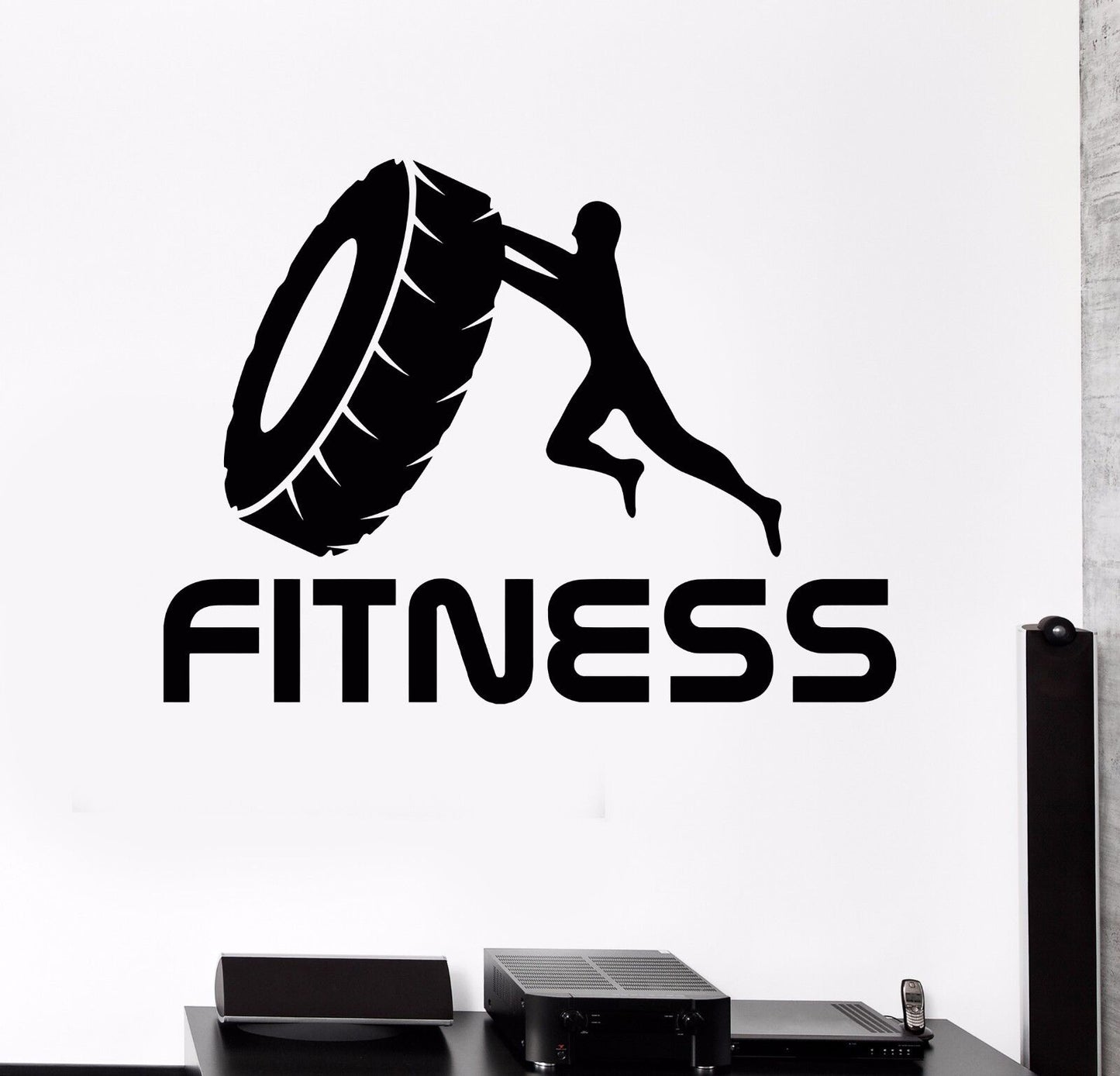 Wandtattoo Fitness-Training im Fitnessstudio, Bodybuilding, Sport, Vinyl, Aufkleber (520ig)