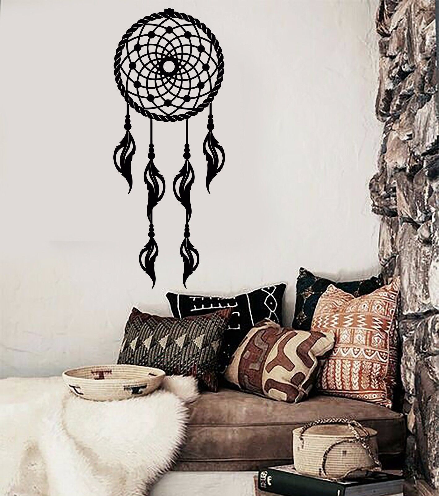 Vinyl Wall Decal Dream Catcher Ethnic Style Bedroom Stickers Mural (529ig)