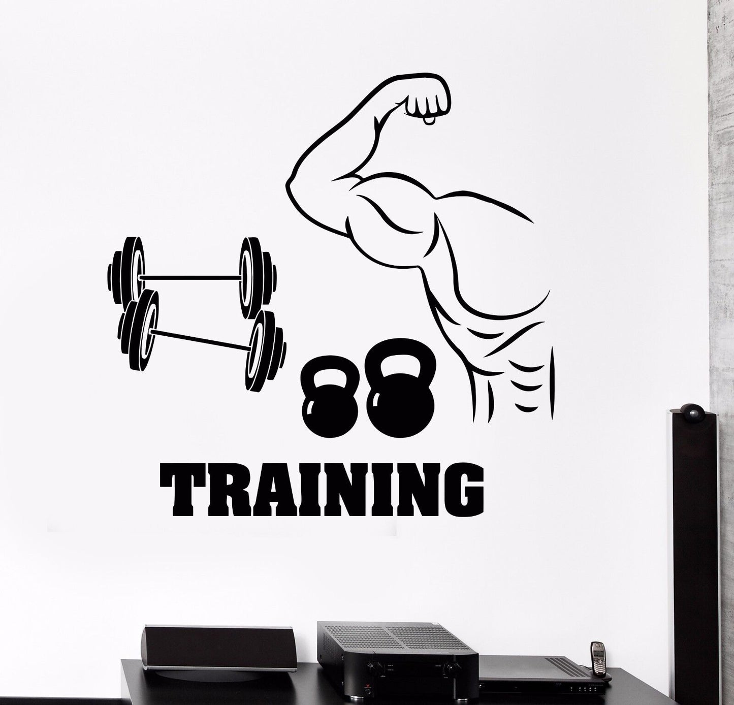 Vinyl Wall Decal Training Bodybuilding Gym Sports Stickers Mural (532ig)