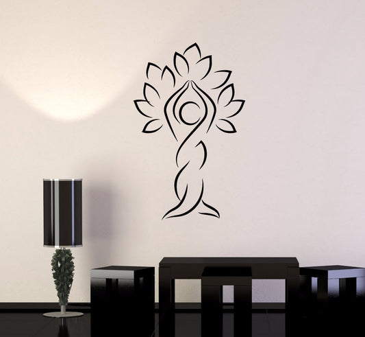 Vinyl Wall Decal Nature Tree Yoga Healthy Lifestyle Stickers (544ig)