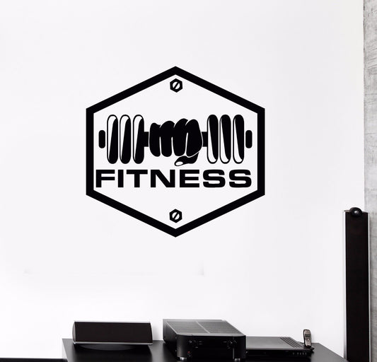 Autocollant mural en vinyle avec logo de remise en forme, autocollants de gymnastique musculaire (549ig)