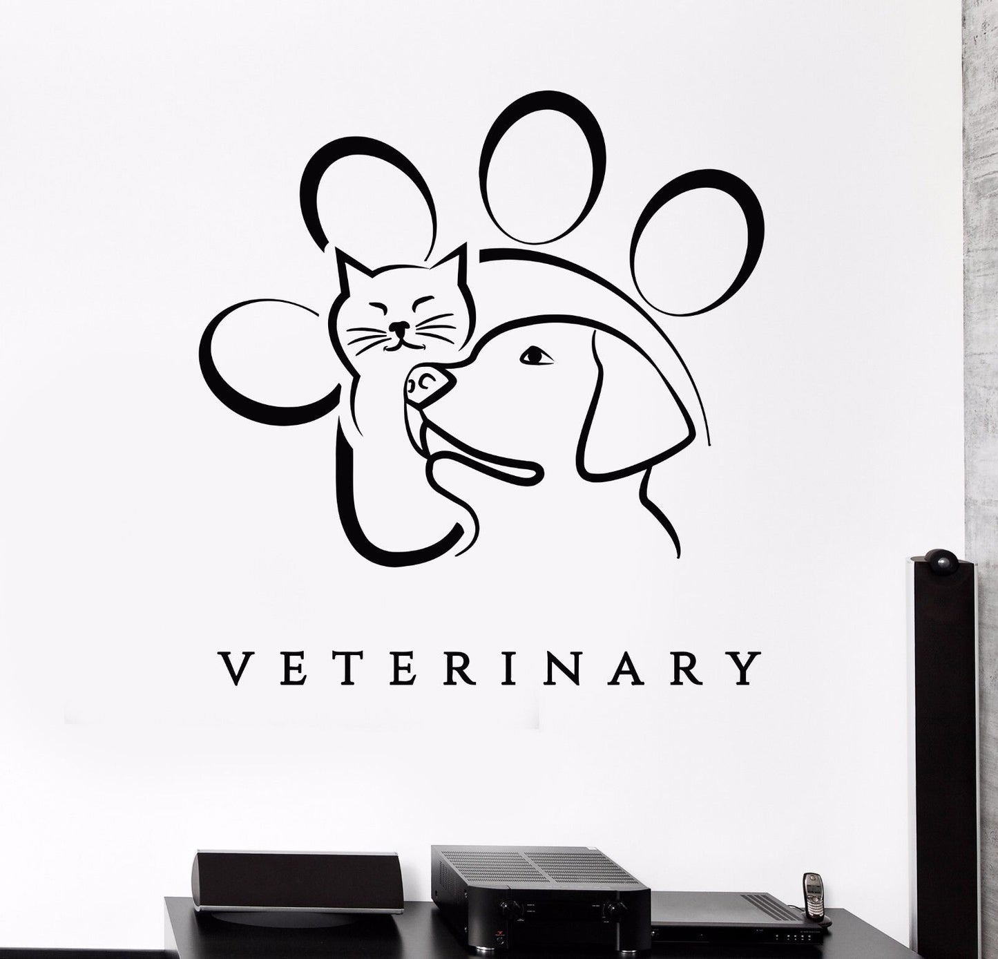 Autocollant Mural en vinyle médecine vétérinaire, autocollants muraux pour animaux de compagnie (561ig)