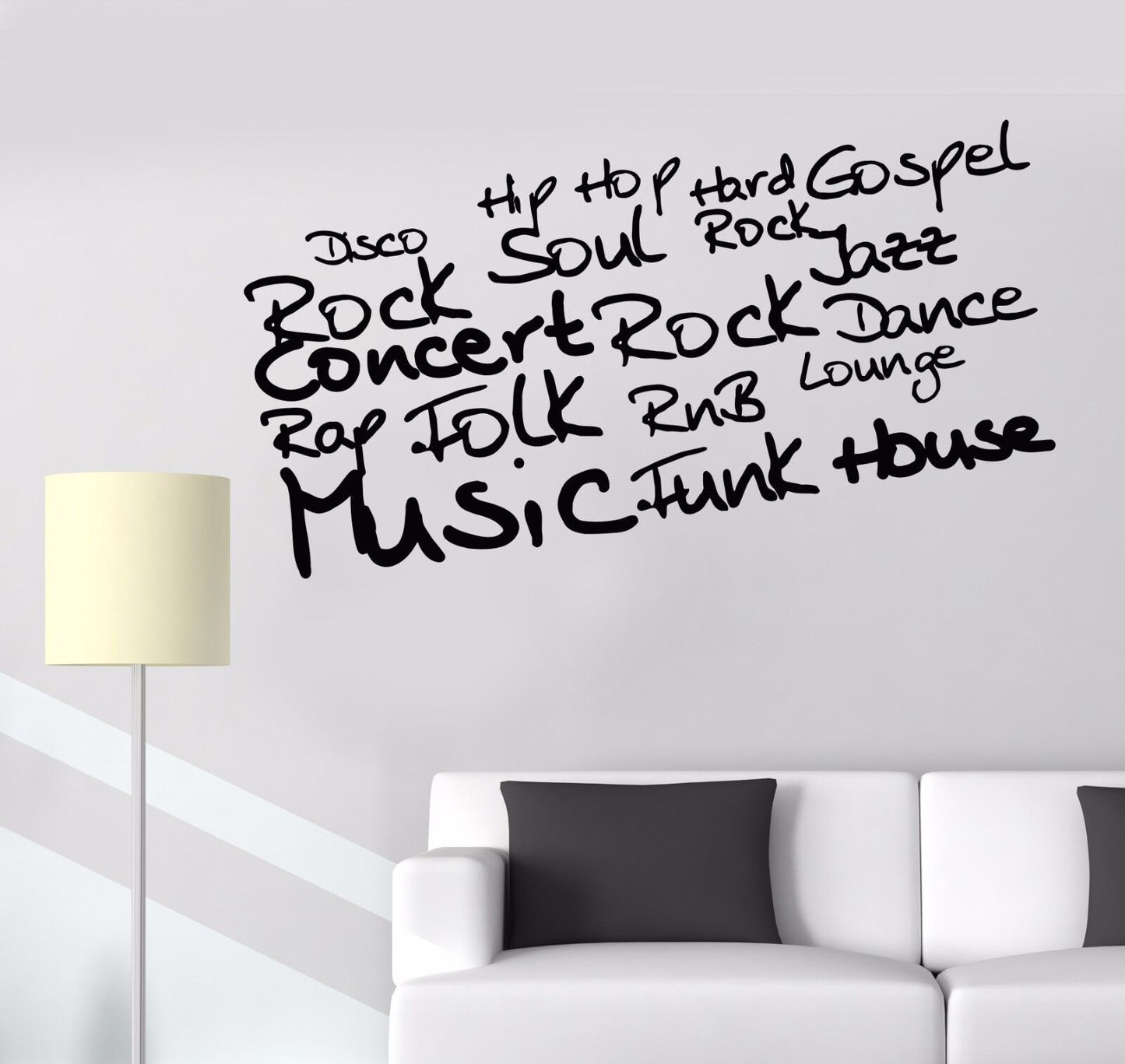 Vinyl Wall Decal Musical Word Art Music Room Decoration Stickers (565ig)