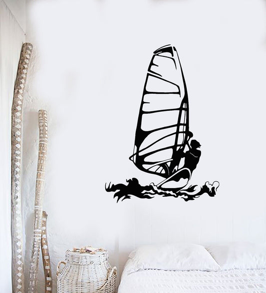 Wandtattoo Windsurfen, Extremsport, Surfer, Vinyl, Aufkleber, Wandbild (581ig)