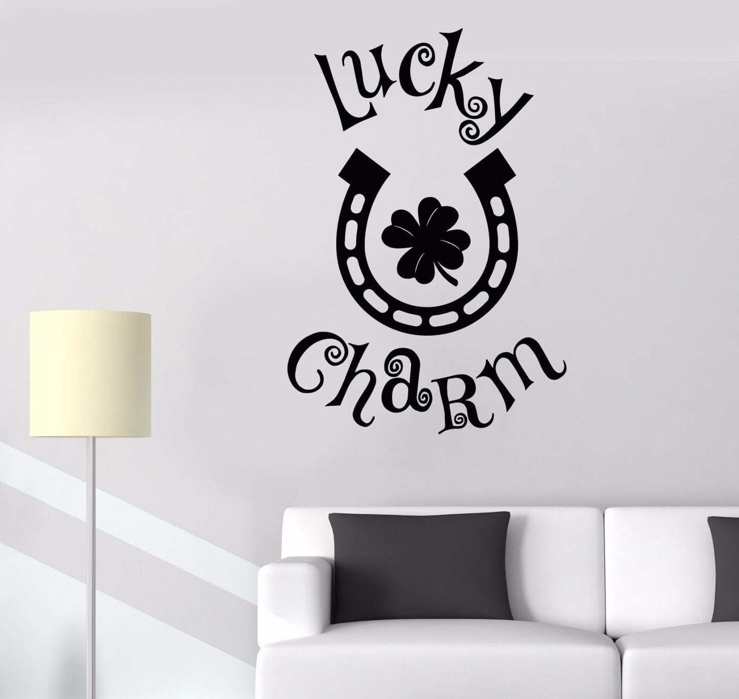 Vinyl Wall Decal Lucky Charm Amulet Horseshoe Talisman Stickers (585ig)