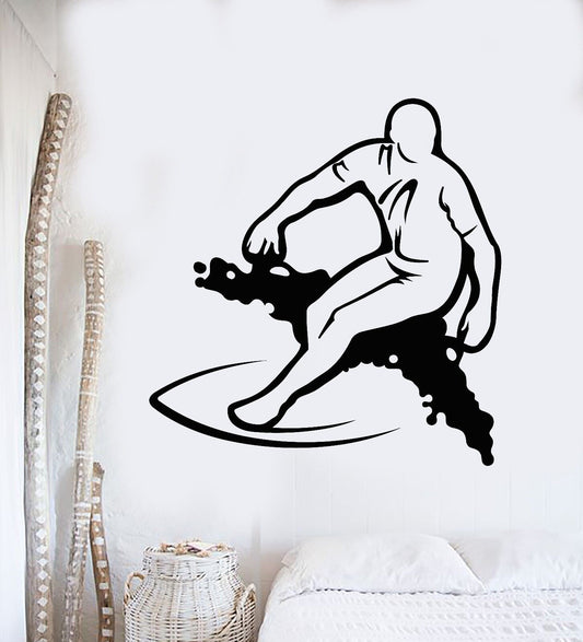 Vinyl Wall Decal Surfing Surfer Extreme Sports Stickers (610ig)