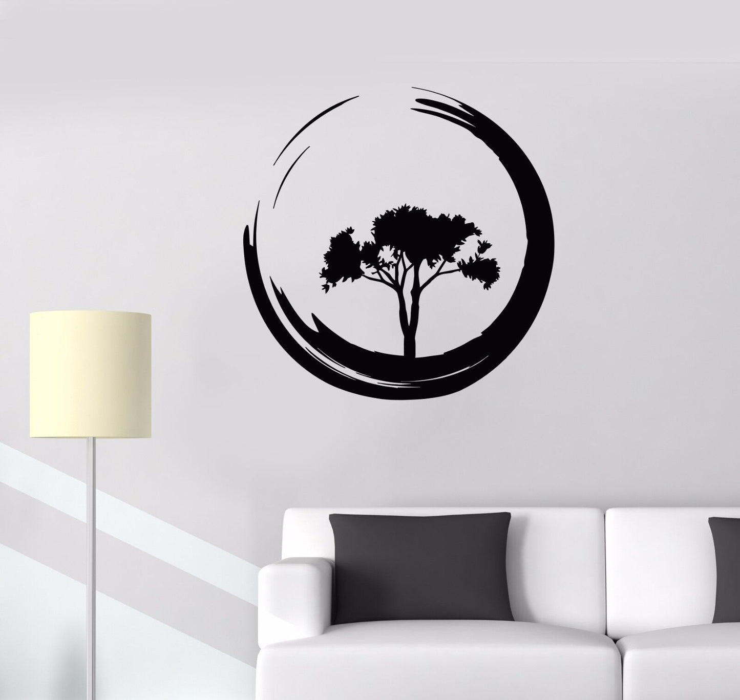 Autocollant mural en vinyle cercle d'arbre Enso Zen bouddhisme Yoga autocollants (617ig)