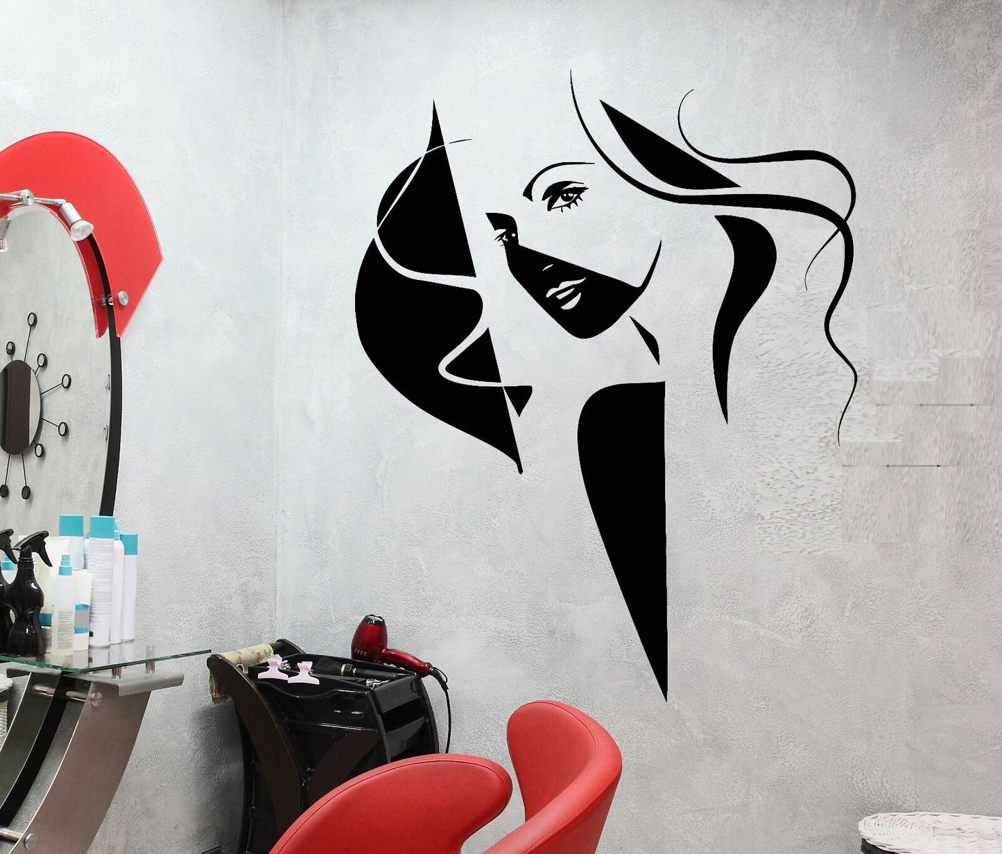 Autocollant mural en vinyle Pop Art pour Salon de beauté, autocollants pour chambre de femme et de fille (634ig)