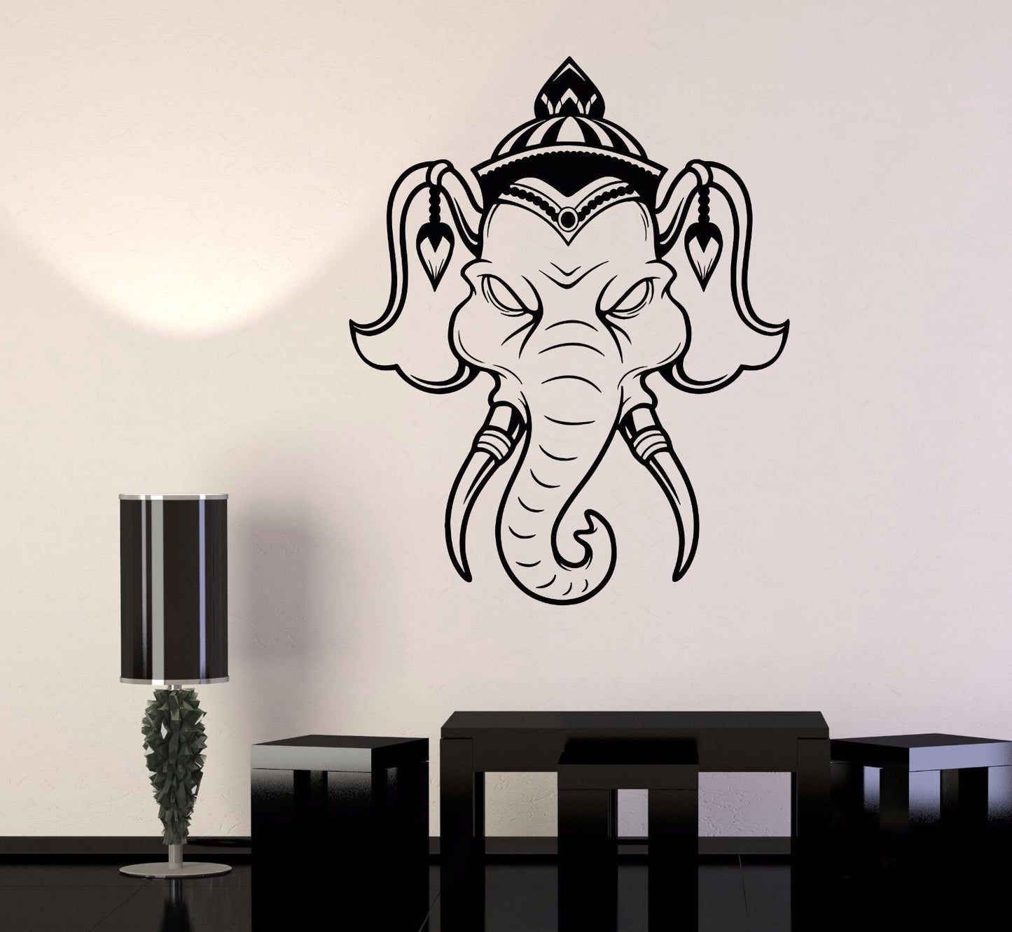 Vinyl Wall Decal Indian Elephant Head Animal Hindu Stickers (646ig)