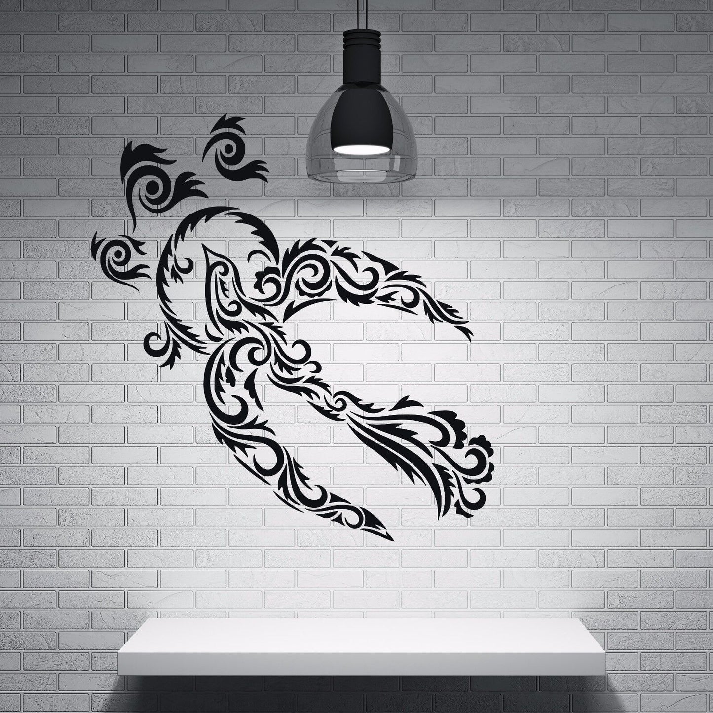 Vinyl Decal Unreal magic bird pattern style tattoo Wall Sticker  (n593)