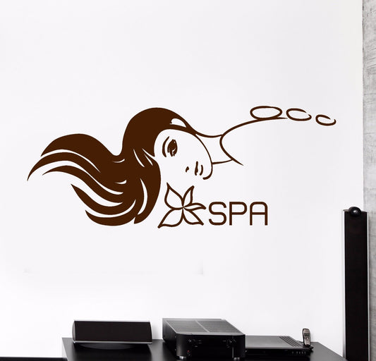 Vinyl Wall Decal Spa Salon Beauty Girl Relax Sticker (663ig)