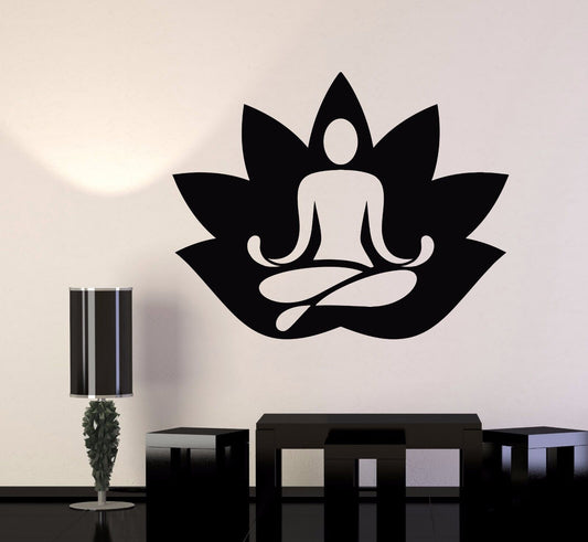 Vinyl Wall Decal Yoga Pose Meditation Studio Hinduism Buddhism Stickers (684ig)