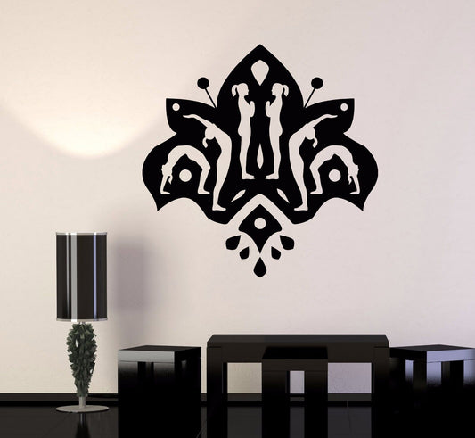 Vinyl Wall Decal Yoga Lotus Pose Yoga Studio Health Stickers (734ig)