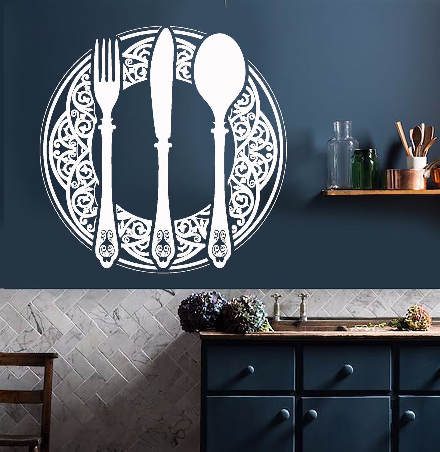 Vinyl Wall Decal Dining Room Decoration Kitchen Restaurant Stickers (736ig)