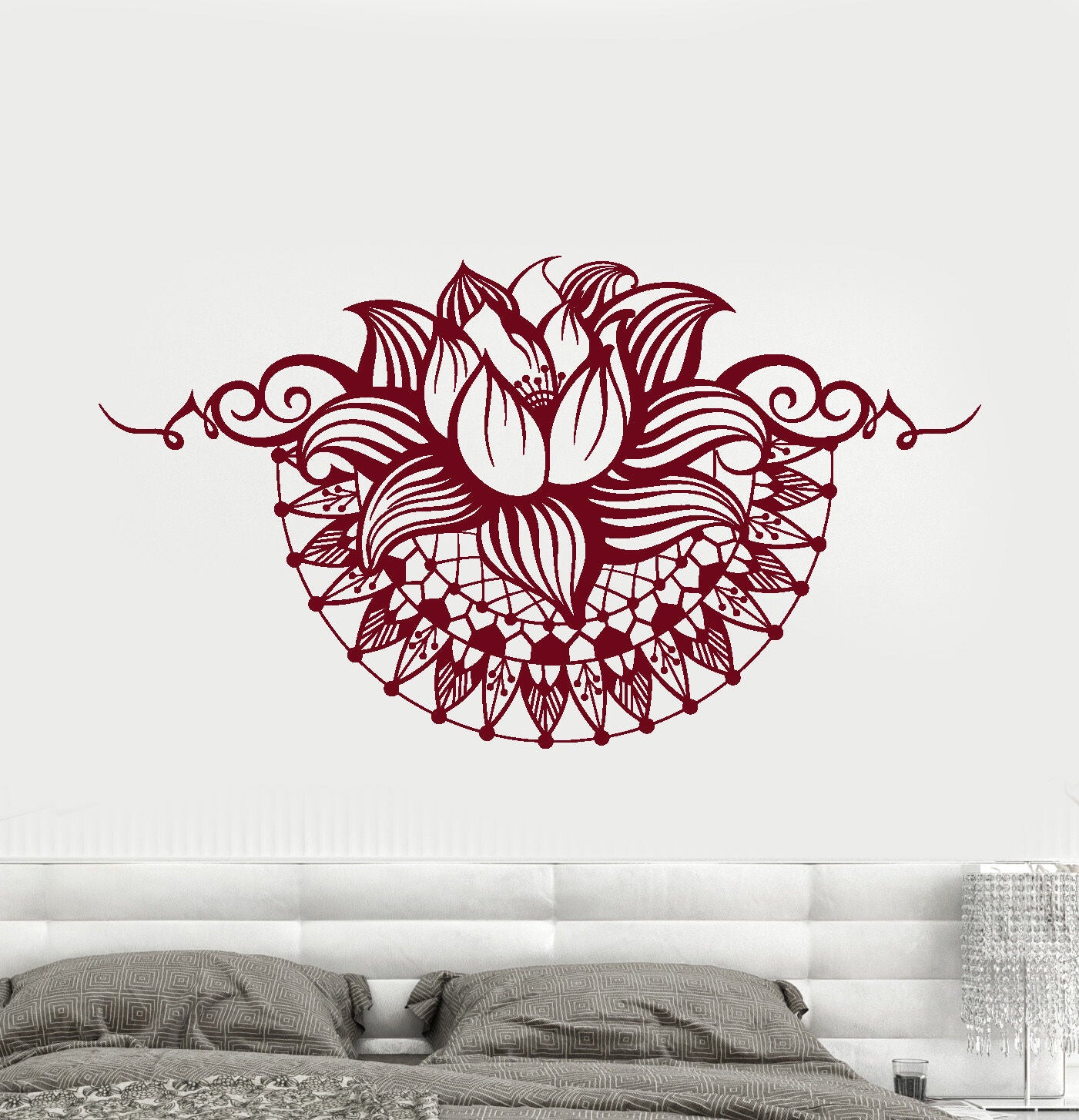 Autocollant mural en vinyle Lotus Yoga Spa Center chambre Design autocollants (750ig)