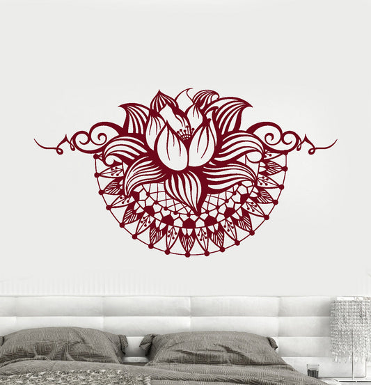 Autocollant mural en vinyle Lotus Yoga Spa Center chambre Design autocollants (750ig)