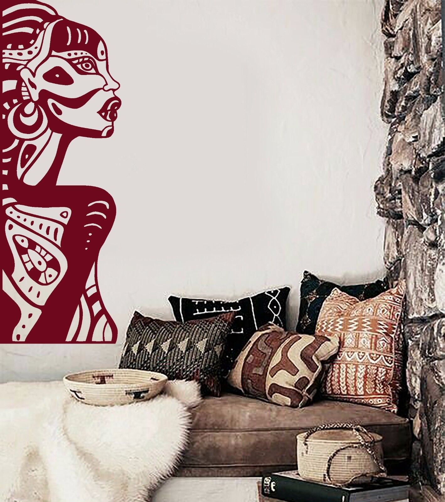 Vinyl Wall Decal Ethnic African Woman Decor Black Lady Stickers (757ig)