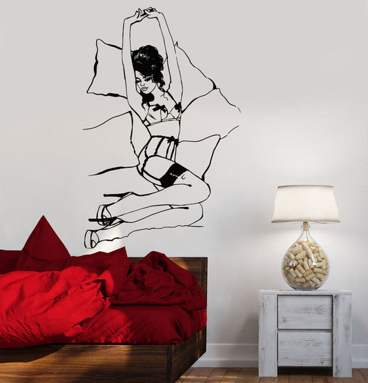 Vinyl Wall Decal Sexy Hot Girl Pin Up Underwear Romance Stickers (766ig)