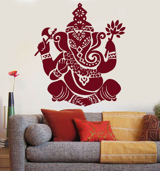 Vinyl Wall Decal India Elephant God Hinduism Religion Stickers (775ig)